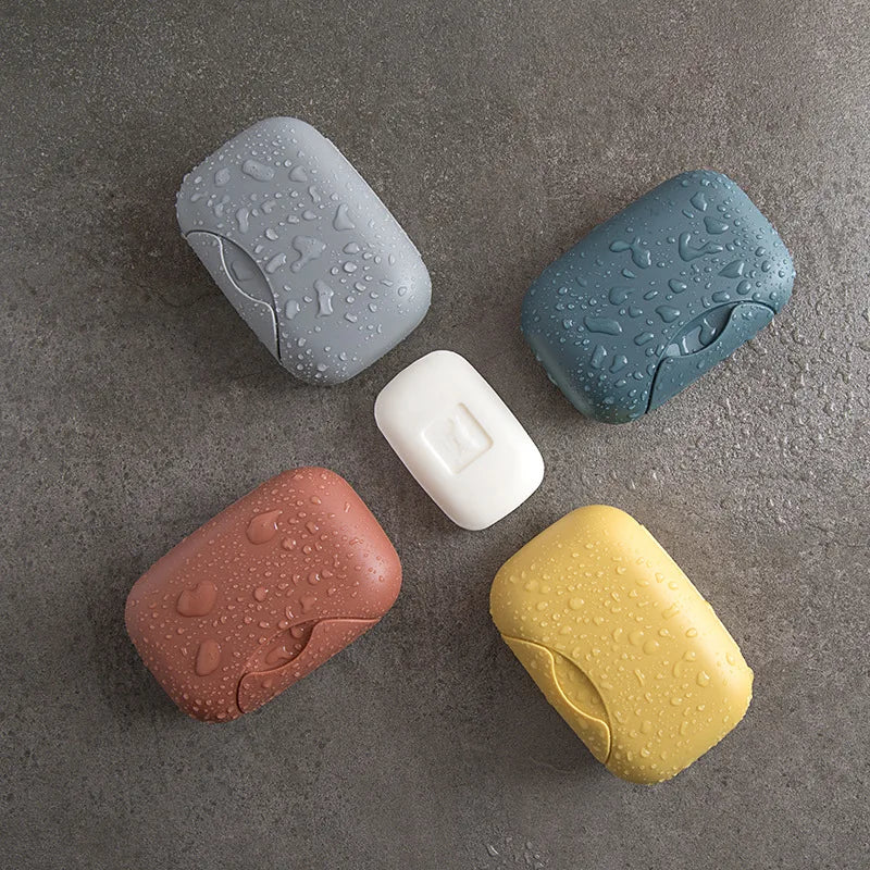 Travel Soap Box Four Colors Waterproof Leak Proof Stylish Compact Easy To Carry Bathroom Storage Sealed Box Portable Soap Dish