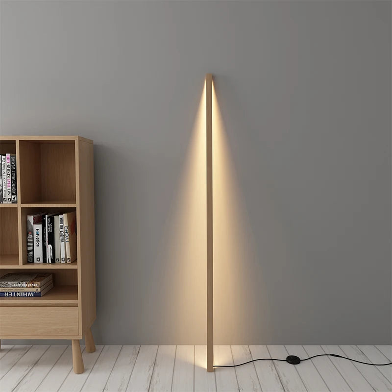 Nordic Minimalist Wood Floor Lamps Living Room Modern Solid Wooden Standing Lamp Home Simple Vertical Led Stand Light Fixture