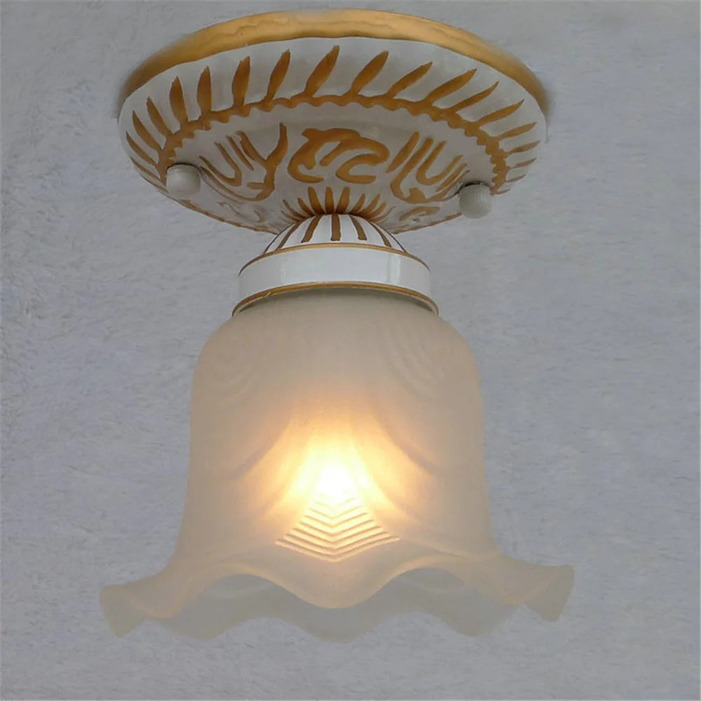 Loft Style Glass Shade Vintage Celing Lamp Fixture 1 Lights for Kitchen Island Dining Room or Living Room Ceiling Lights
