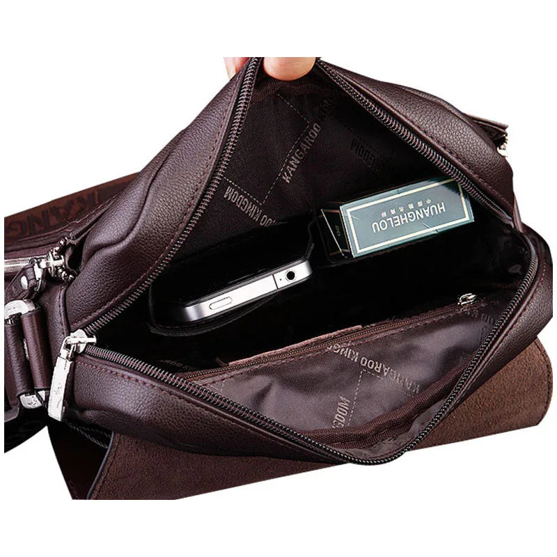 New men's Messenger Bag Luxury brand Kangaroo Man Bag fashion crossbody Bags for male Casual Shoulder bag Handbags