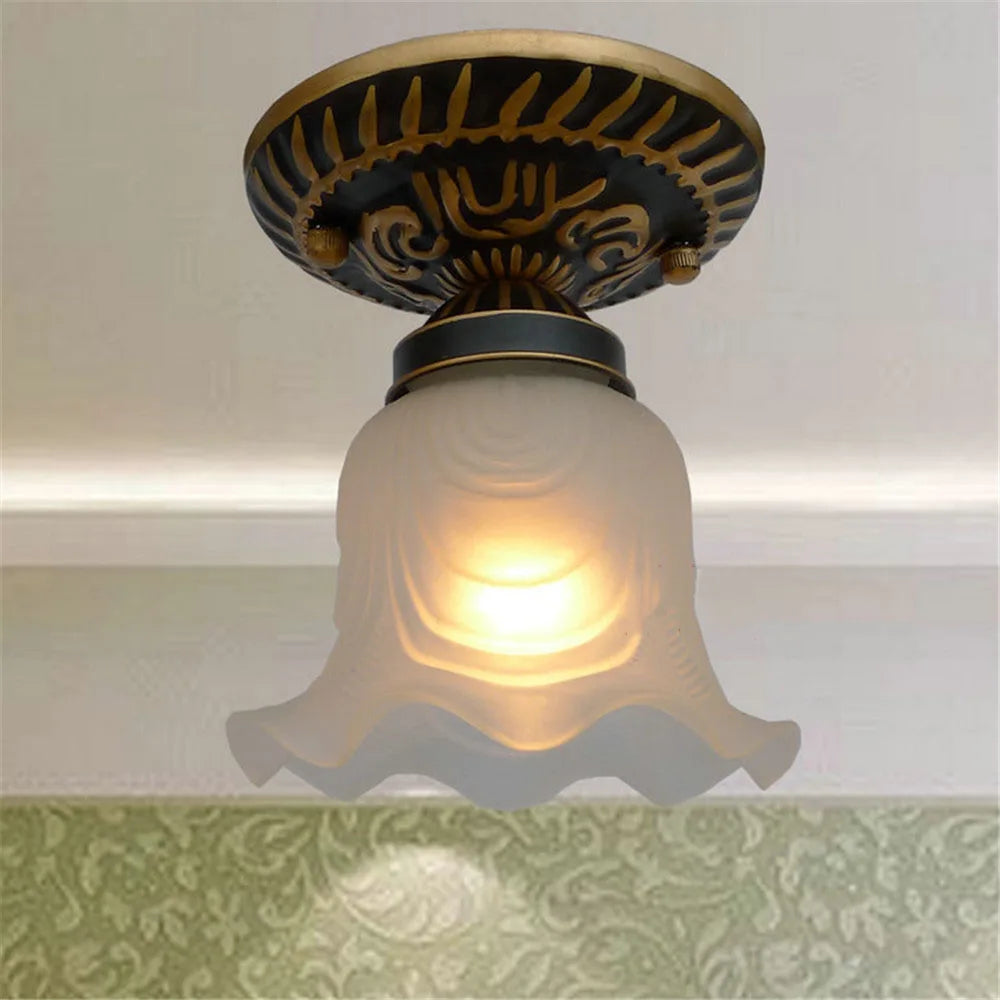 Loft Style Glass Shade Vintage Celing Lamp Fixture 1 Lights for Kitchen Island Dining Room or Living Room Ceiling Lights