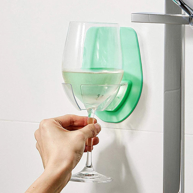 1pc Wine Glass Holder For Bathroom Accessories Shelf Rack Products Bath Shower Organizer Home Red Wine Cup Boat Storage Rack
