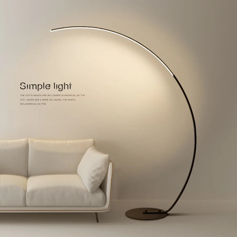 Nordic LED Art Floor Lamps Home Indoor Living Room Black White Floor Lights Dimmable Remote RGB Bedroom Foyer Decor Corner Light