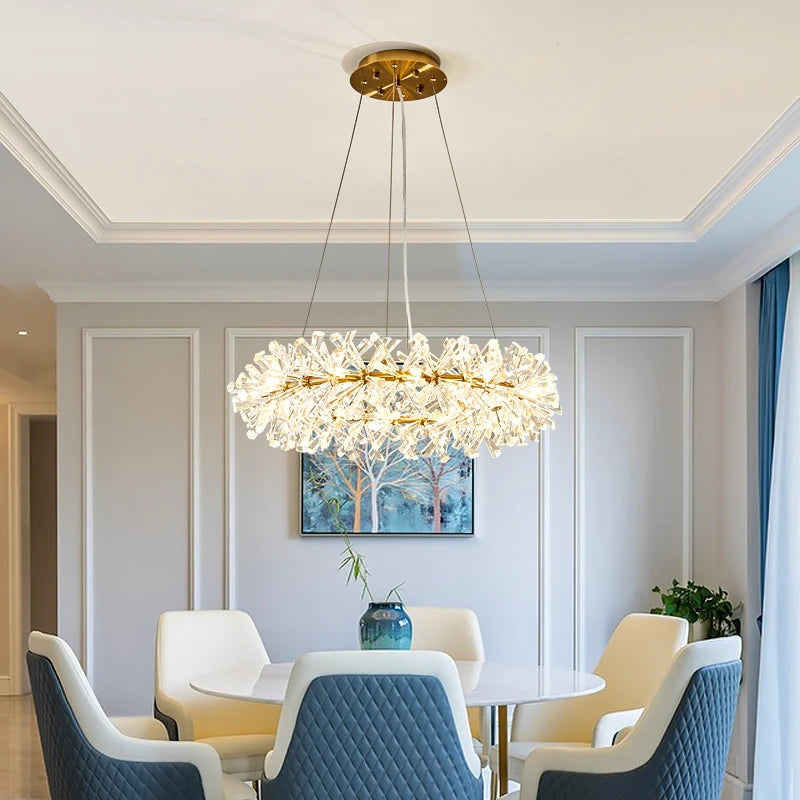 Nordic Luxury Pendant Light Crystal LED Chandelier 40 60 80cm Ring Chandelier Living Bedroom Light Fixtures