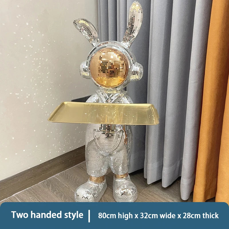 Home Decor Decorations Sculptures Living Room Creative Space Rabbit Landing Ornaments Statues Porch High-grade Resin Animal Tray