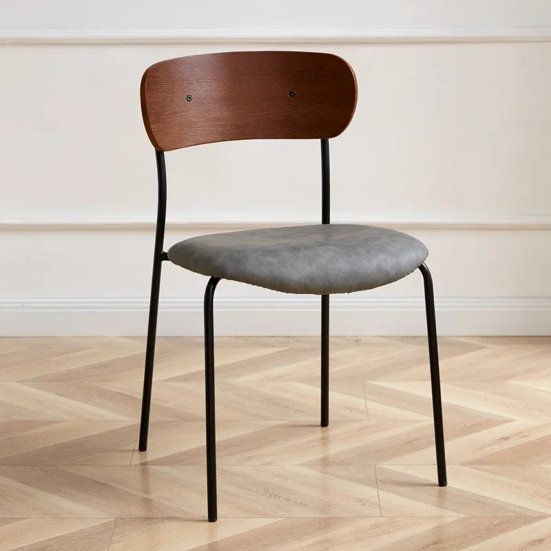 Kitchen Lounge Dining Chairs Accent Garden Minimalist Bedroom Leather Chair Wood Restaurant Sillas Comedor Furnitures FY25XP