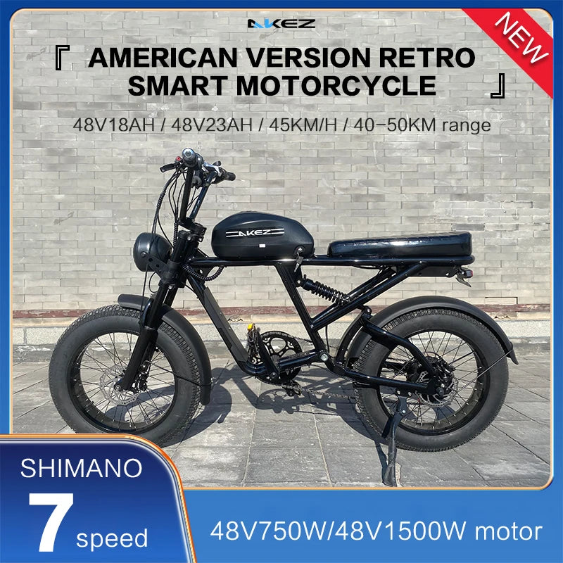 20 Inch 750W/1500W 18/23AH Electric Bike 45km/h E-bike Variable Speed Snow Assisted Electric Bicycle