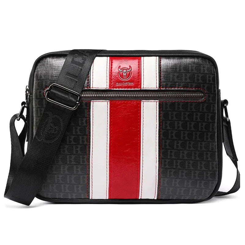 BULLCAPTAIN Men's bag fashion shoulder bag quality men's messenger bag 10 inch iPad bag contrast Handbags luxury designer bag
