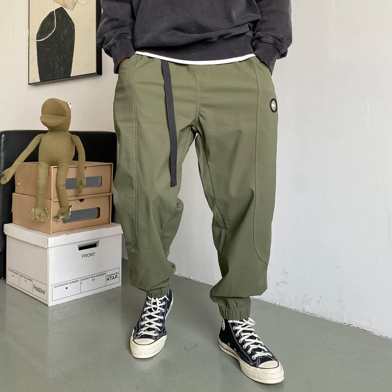 Plus Size Japanese Streetwear Casual Cargo Pants Men Clothing Harajuku Loose Joggers Fashion Trendy Oversize Trousers Male