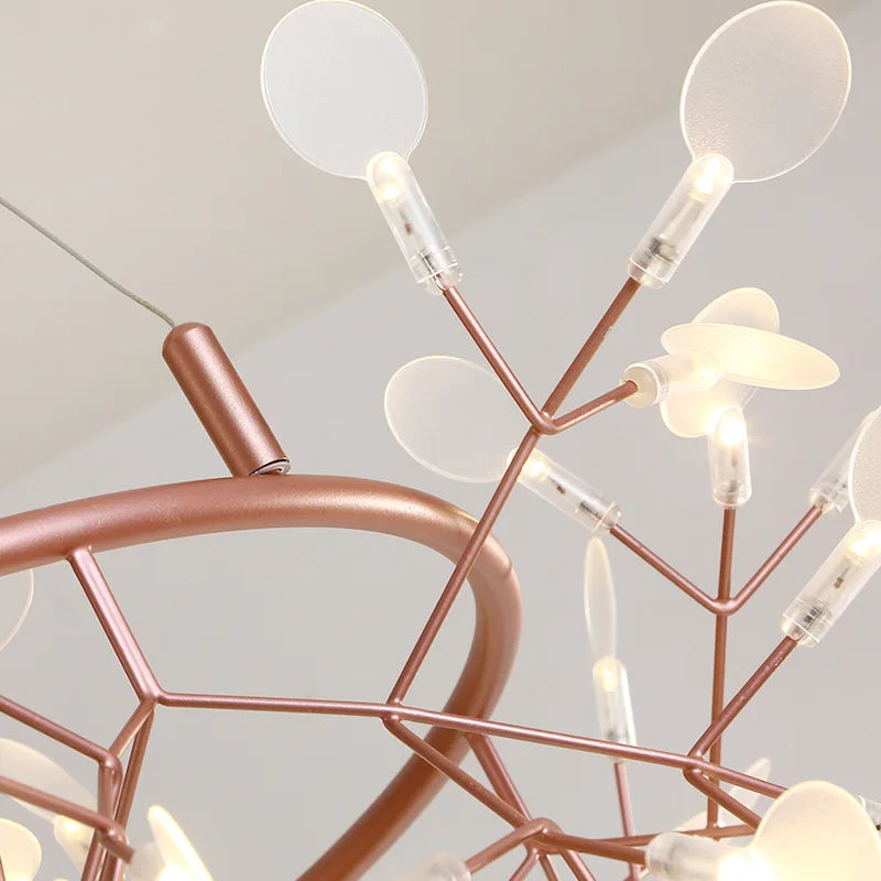 Modern LED Firefly Chandelier Industrial Light Fixture Celing Chandelier for Living Room Dinning Room Hotel Decor Hang Lamp
