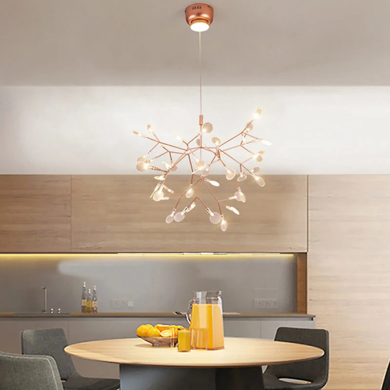 Modern LED Firefly Chandelier Industrial Light Fixture Celing Chandelier for Living Room Dinning Room Hotel Decor Hang Lamp