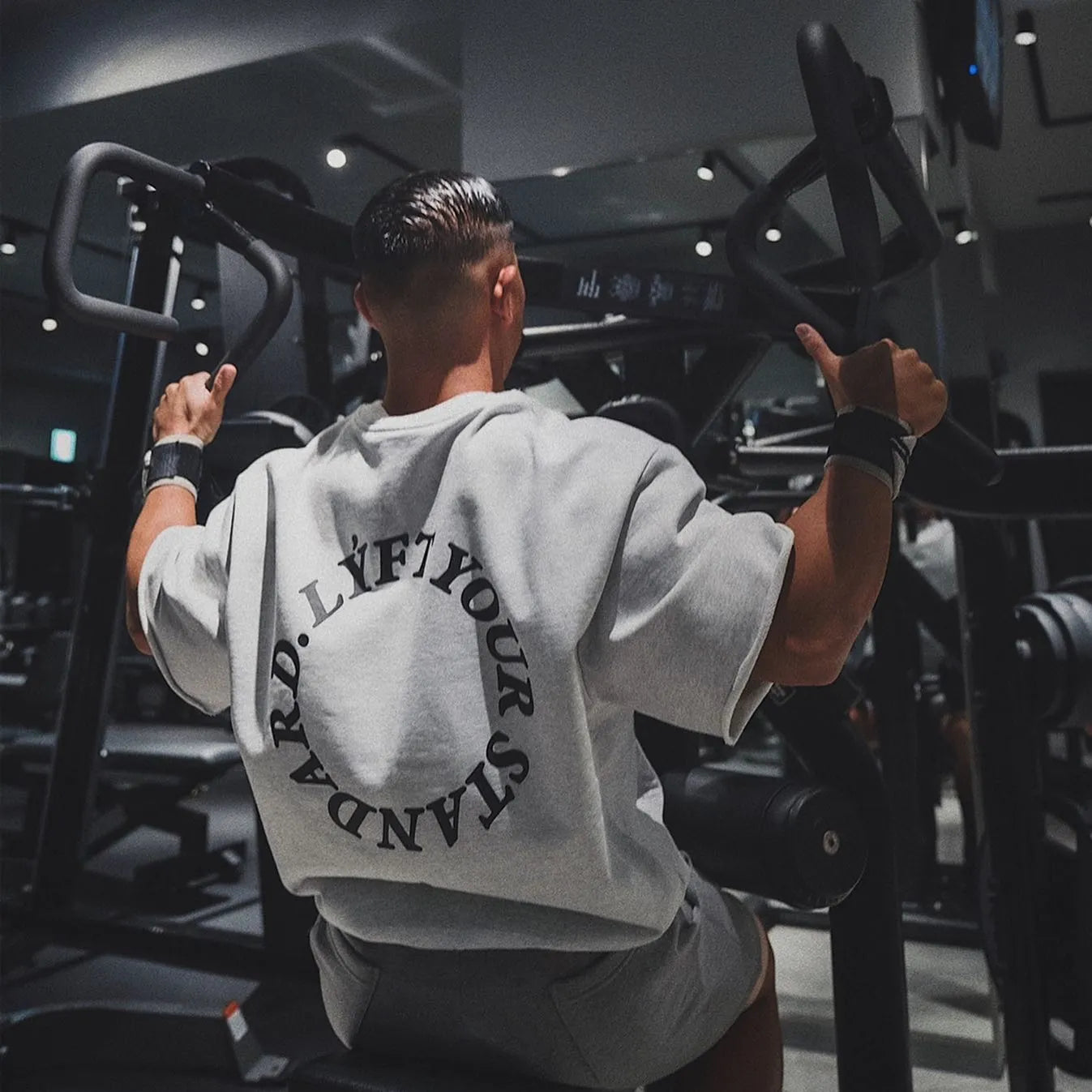 Men's Cotton T-shirt Summer Gym Fitness Workout Loose Oversize Short Sleeve Male Quality Bodybuilding Clothing Casual Tees Tops