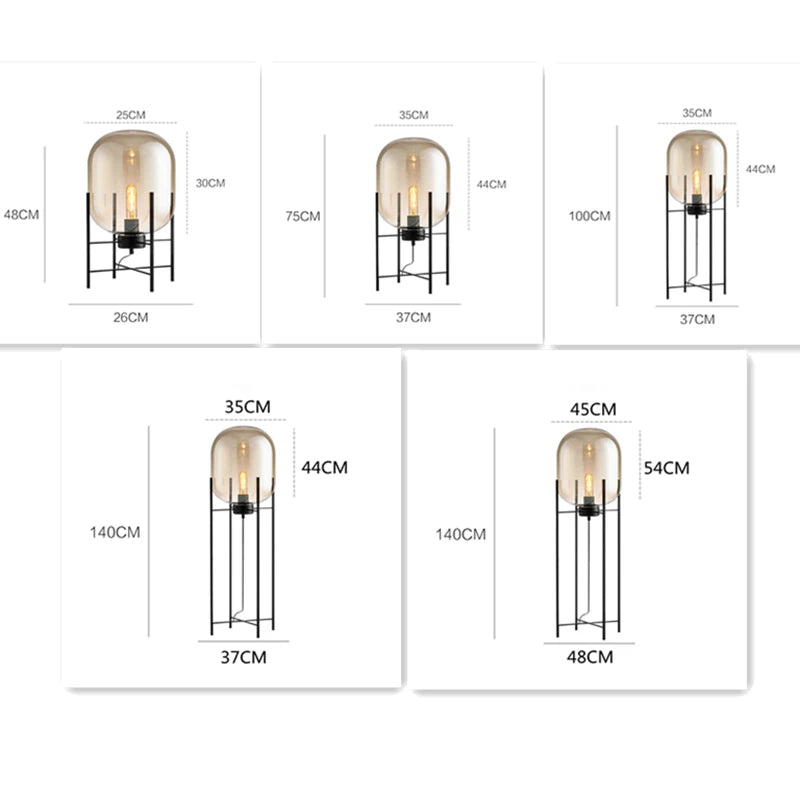 Villa Bubble Oda Pulpo Glass Ball Floor Lamp Postmodern Scandinavian Floor Lamp Hotel Cafe Bedroom Bedside Reading Floor Lamp