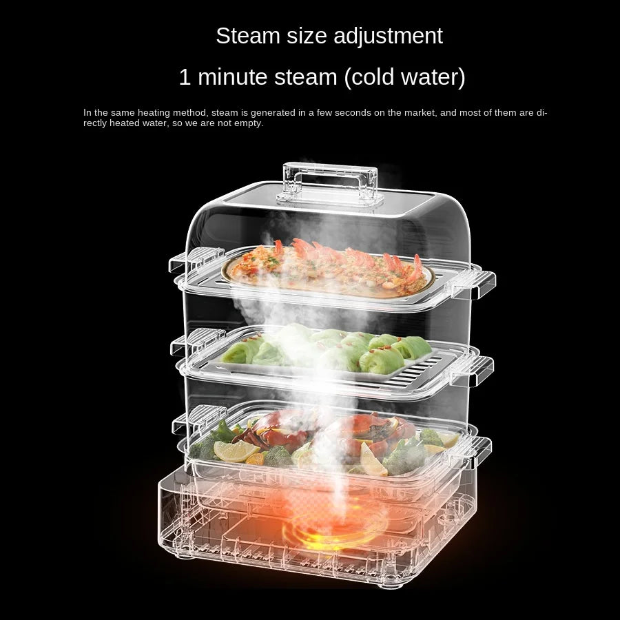 3 Layers Electric Food Steamers Multifunction 20L Cooking Steamer Home Steaming and Stewing Integrated Pot Breakfast Machine