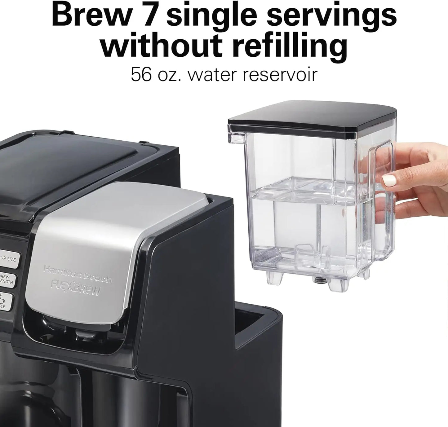 FlexBrew 3-person 2-way coffee maker, compatible with K-cup pods or ground, combination, single cup, quick brew