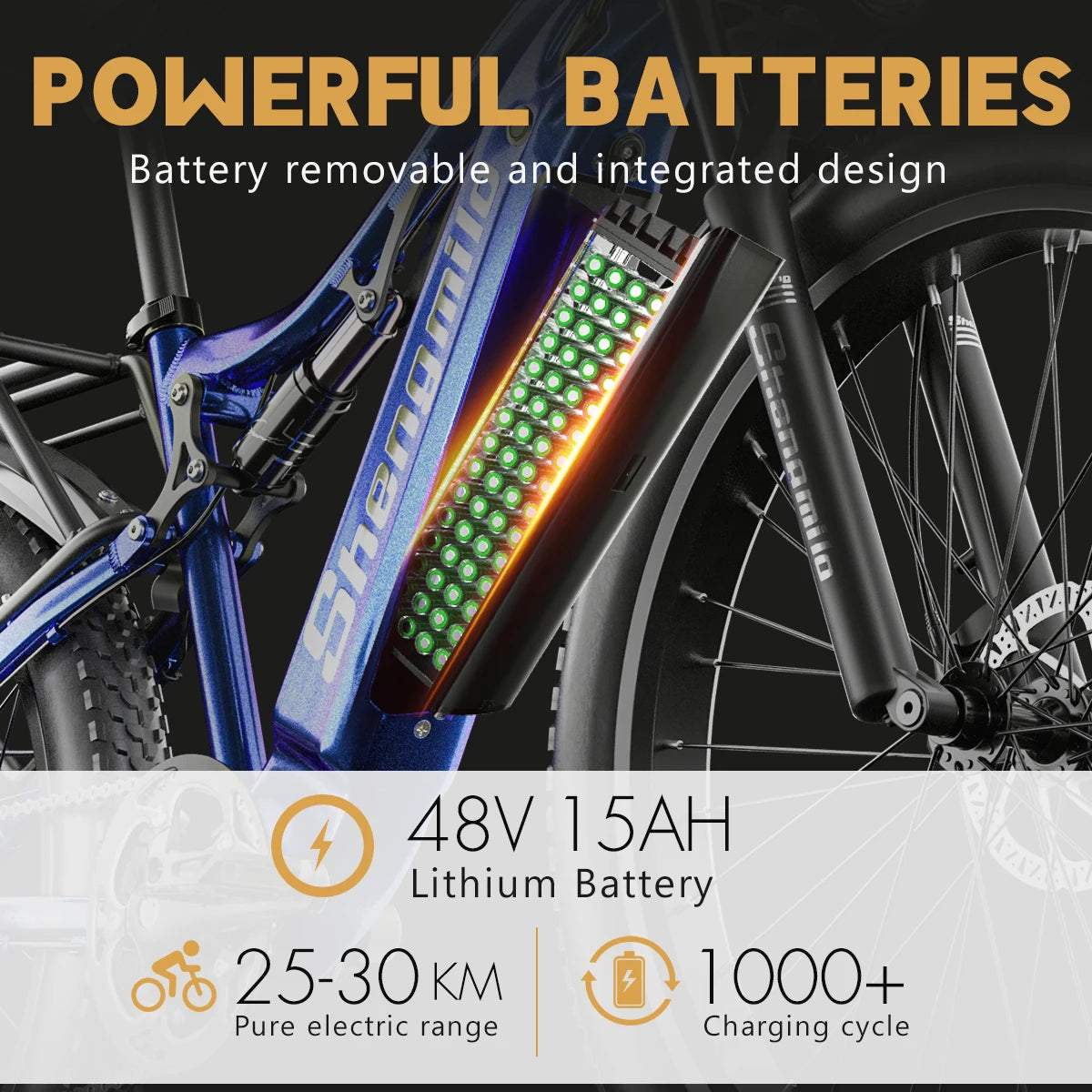 (EU Stock)Shengmilo MX05 500W 15AH Mountain Electric Bike SnowBike MTB 45KM/h 26 Inch Tires Waterproof and Foldable Ebike
