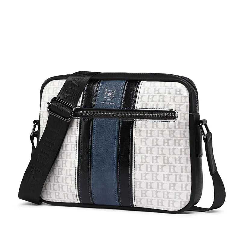 BULLCAPTAIN Men's bag fashion shoulder bag quality men's messenger bag 10 inch iPad bag contrast Handbags luxury designer bag