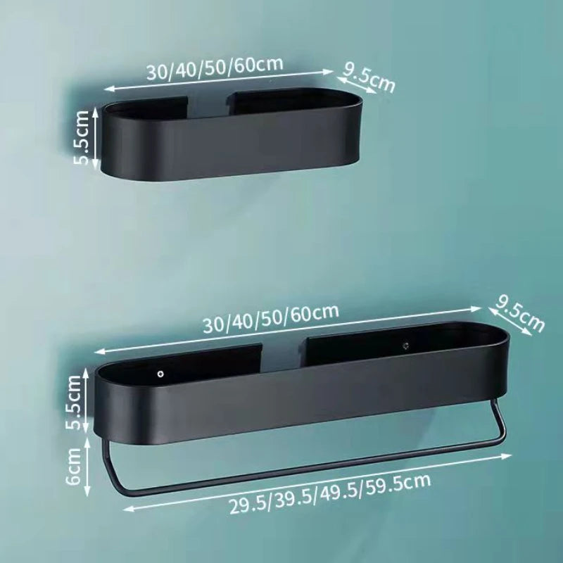Wall Shelf Kitchen Towel Holder Bathroom Shelf Rack Shower Storage Basket Kitchen Organizer Metal Nail-free installation