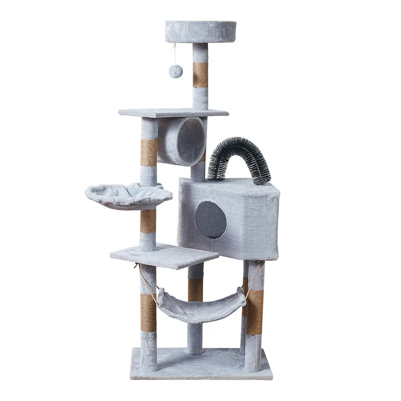 59inch Large Cat Tree for Cats Big Cat Tower with Cat Condo Cozy Plush Cat Perches Sisal Scratching Posts Hammocks Cat Scratch