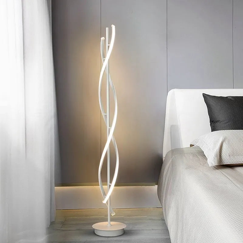Modern Geometric Line LED Floor Lamp Designer Tieyi Vertical Table Light Living Foom Decoration Bedroom Landing  Desk Lights